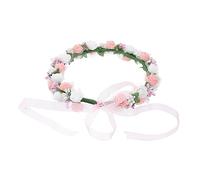 Beatifufu 1pc Korean Handmade Flower Garland for Bridesmaids and Weddings White Floral Accessory for Holiday and Seaside Events Lightweight and Comfortable Design Random Style