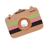 Beatifufu 1pc Wooden Tooth Storage Box Camera Shape Cute and Creative Teeth Organizer for Home Use Keepsake Box Three Color Styles