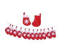 Beatifufu 1set Christmas Stocking Bunting Banner Festive Decorative Garland for Home Party Holiday Decor Easy to Christmas Decorations for Door Wall and Fireplace