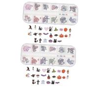 Beatifufu 2 Boxes Halloween Nail Art Tips Fingernail Decals Irregular Shapes Glitter Sequins Value Package