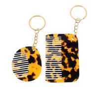 Beatifufu 2 Pack Acetate Comb Keychains Compact and Fashionable Hair Styling Tool Mini Pocket Comb for Women Go