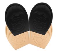 Beatifufu 2 Pairs Breathable Forefoot Shoe Pads Soft Half Size Inserts Cushioning Front for Sneakers and High Heels, Beige and Black Ball-of-Foot Cushions for Foot Comfort