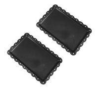 Beatifufu 2 Pcs European Style Rectangular Flower Shape Cake Tray Black Serving Platters Multi-purpose Dessert Snack Plates for Parties Outdoor Events Home Use