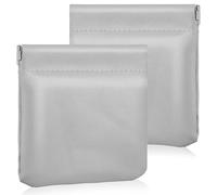 Beatifufu 2 Pcs Pocket Cosmetic Bags Pu Leather Small Makeup Pouches with Self-Closing No Zipper Design for Travel and Daily Storage of Trinkets and Change