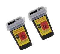 Beatifufu 2 Pcs Portable Shaving Blades Storage Boxes Black Waste Container for Safe Disposal of Shave Club Blade Refills Ideal for Barbers and Home Use