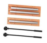 Beatifufu 2 Sets Metal and Wood Hand Chimes with Mallets for Yoga Meditation and Classroom Percussion Instruments Smooth Surface for Mindfulness Prayer and Music Practice