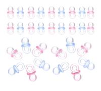 Beatifufu 200PCS Acrylic Mini Pacifier Beads Set for Jewelry Making, Pink and Blue Shower Decorations, Gender Reveal Party Charms for DIY Crafts