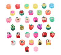 Beatifufu 200pcs Fruit Polymer Clay Beads Handmade Jewelry Craft Supplies for DIY Bracelets Necklaces Charms Accessories Crafting Party Decorations