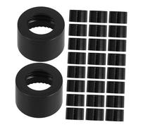 Beatifufu 200pcs Tooth Glass Bottle Caps with Hole for Essential Oil and Perfume Dropper Bottles Smooth Black Replacement Covers for Aromatherapy Dispensers Compatible with Various Glass