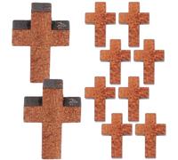 Beatifufu 200pcs Wooden Cross Pendant Charms for Jewellery Making Coffee | Mini Cross Shape, Simple Design, Wood Material, Decorate Bracelet, Necklace, Home
