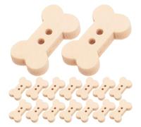 Beatifufu 200pcs Wooden Dog Bone Buttons 2-Hole Flatback Decorative Sewing Buttons for DIY Crafts and Handmade Clothing Embellishments, Easy to Sew, Versatile Use for Fabric and Knitted