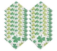 Beatifufu 20pcs Clover Party Napkins St Patricks Day Themed Decorative Dinner Napkins Shamrock Pattern for St Patricks Day Party Celebrations