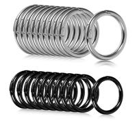 Beatifufu 20pcs Metal Key Chain Rings Zinc Alloy Spring O-Ring Buckles with Silver Gun Black Inner Secure DIY Craft Supplies for Keys Purses Accessories