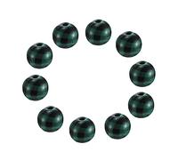 Beatifufu 20Pcs Plaid Wooden Beads for Jewelry Making Natural Wood Plain Spacer Beads for Necklace and Bracelet DIY Crafts Green Black Check Pattern for Holiday Decorations