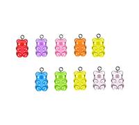Beatifufu 20pcs Resin Bear Pendant Charms Diy Jewelry Making Kit Mini Bear Shape Pendants for Crafting and Accessories