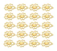 Beatifufu 20pcs Sakura Cherry Blossom Hollow Resin Open Back Bezel Pendants Alloy Frames for DIY Jewelry Making Craft Charms Set