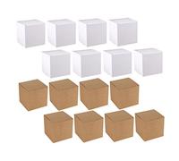 Beatifufu 20Pcs Square Kraft Paper Gift Boxes Cardboard Small Boxes for Jewelry Handmade Soap Party Favors Decoration Easy to Assemble and Reusable