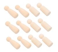 Beatifufu 20pcs Wooden Peg Dolls DIY Craft Kit Unfinished Natural Wooden Figures for Painting and Decorating Male Female Peg People Creative Art Project for Adults Wedding Party