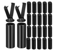 Beatifufu 24pcs Metal Cord End Caps Black for Shoelaces and Drawstrings | Zinc Alloy Barrel Shape, Small Size 17mm X 6mm X 4mm, for Clothes and Sneakers
