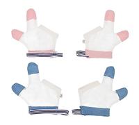 Beatifufu 2pairs Boy Girl Finger Protectors Stop Biting Thumb Sucking Guard Cut Resistant Gloves Teething Protective Glove Random Color