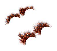 Beatifufu 2pairs Exaggerated False Eyelashes Natural Material Safe and Reusable for Dance Halloween Party