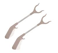 Beatifufu 2pcs Aluminium Alloy Litter Picker Grabber Tool Rod with Reinforced Clamp for Outdoor Trash Collection Lightweight Garbage Tongs for Sanitation Parks Homes Schools