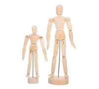 Beatifufu 2pcs Articulated Wooden Mannequin with Joints Hand Carved Durable Sketching Models for Artists DIY Paintable Surface for Creative Gesture Drawing for Beginners and Advanced