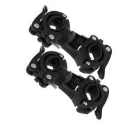 Beatifufu 2pcs Bike Flashlight Clamp Mount Quick-release Installation Dual Hole Black Plastic Metal Compatible with Flashlight Models for Mountain Biking