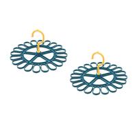Beatifufu 2pcs Blue Sock Hanger Drying Rack with Rotation Design and Rustproof Pp Material Windproof Sock Drying Rack and Underwear for Home Laundry Organisation