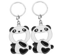 Beatifufu 2PCS Cartoon Panda Keychains Bottle Opener Stylish Key Decoration for Men Women Cute Animal Charm Gift Black White