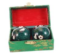 Beatifufu 2pcs Chinese Baoding Hand Exercise Balls with Panda Bamboo Design Textured Massage Surface for Hand Muscle Relief Grip Strength Training Tool for Arthritis and Stress Therapy