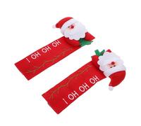 Beatifufu 2pcs Christmas Refrigerator Handle Covers Non-woven Festive Protects from Fingerprints and Stains Adorable Red Decor for Holiday Kitchen