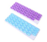 Beatifufu 2Pcs Compartment Monthly Organizer Case with Secure Lids Medicine Storage Container for Home and Travel Portable Pill Organizer for Vitamins and Supplements Random Color