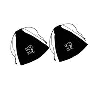 Beatifufu 2pcs Drawstring Hair Dryer Bags with Lint Material Travel Storage Pouches for Curling Irons and Accessories Secure Closure Multi Purpose Organizer for Jewelry and Black Patterned