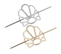 Beatifufu 2pcs Elegant Hollow Metal Hair Sticks Vintage Bun Clips for Thick Hair Ponytail Holders Decorative Accessories