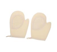 Beatifufu 2pcs Exfoliating Shower Scrubbing Gloves Dual-sided Bath Towels with Premium Loofah Skin Care for Gentle Exfoliation Bathing Tools for Men Women