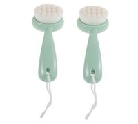 Beatifufu 2pcs Facial Cleansing Brush with Long Handle Soft Bristles for Gentle Exfoliation Deep Pore Cleansing and Blackhead Removal Suitable for Sensitive Skin Daily Skincare Routine