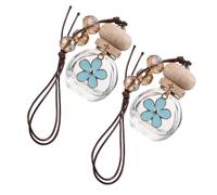 Beatifufu 2pcs Glass Car Air Freshener Diffuser Pendant Elegant Hanging Essential Oil Bottle for Aromatherapy Refreshing Scented Decor for Vehicles