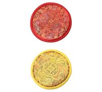 Beatifufu 2pcs Handmade Cloth Singing Bowl Cushions for Tibetan Singing Bowls, Portable with Fine Workmanship, Simple Design, Suitable for Buddhism Meditation Accessories