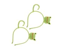 Beatifufu 2pcs Handmade Crochet Frog Headbands with Big Eyes for Women Fun Hair Accessories for Skincare Cosplay Parties Unique Vintage Style Knitted Hairbands