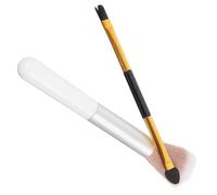 Beatifufu 2pcs Highlighter Brush Double Head Makeup Brush for Eye Contouring with Handle Sponge Tips Professional Makeup Tool for Women