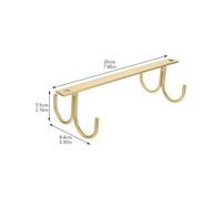 Beatifufu 2pcs Hook Cup Holder Coffee Mug Coffee Cup Shelf Hook Mug Holder Hanger Rack Organizer Under Cabinet Iron Golden