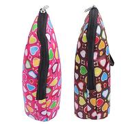 Beatifufu 2pcs Insulated Milk Bottle Pouch Thermal Feeding Bottle Carrier for Practical Design Keeps Milk Warm for Newborns The Go Rose Heart Brown Heart