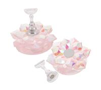 Beatifufu 2pcs Magnetic Nail Practice Stand Pink Cherry Blossom Nail Tip Holder for Beginners Salon Use Training Rack