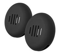 Beatifufu 2pcs Makeup Sponge Holder Double-sided Silicone Case with Stripe Vents Portable Travel Organizer for All Sponges Shatterproof and Stylish Black Storage