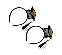 Beatifufu 2pcs Mini Hat Headband Graduation Hair Bands Hair Hoops Mini Graduation Cap Headband Head Band Adult LED