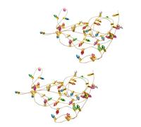 Beatifufu 2pcs Mini House String Lamp Warm Tiny Lights Garland for Dollhouse Bedroom Ornament Decor Easy to Use and Store Chic and Lovely Miniature Prop for Room