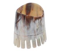 Beatifufu 2pcs Natural Horn Hair Comb Dandruff Relief Massage Tool for Head Curly Hair Care Portable Scalp Brush Random Color