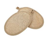 Beatifufu 2pcs Natural Loofah Bath Towels with Hanging Exfoliating Body Cleaning Supply for Gentle Dead Skin Removal Reusable Bathing Towels for Family Use
