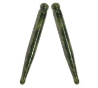 Beatifufu 2pcs Natural Xiuyan Jade Gua Sha Pen Pressure Point Massager Tools for Full Body and Facial Reflexology Deep Tissue Massage for Eye Soothing Puffiness Reduction Suitable for All